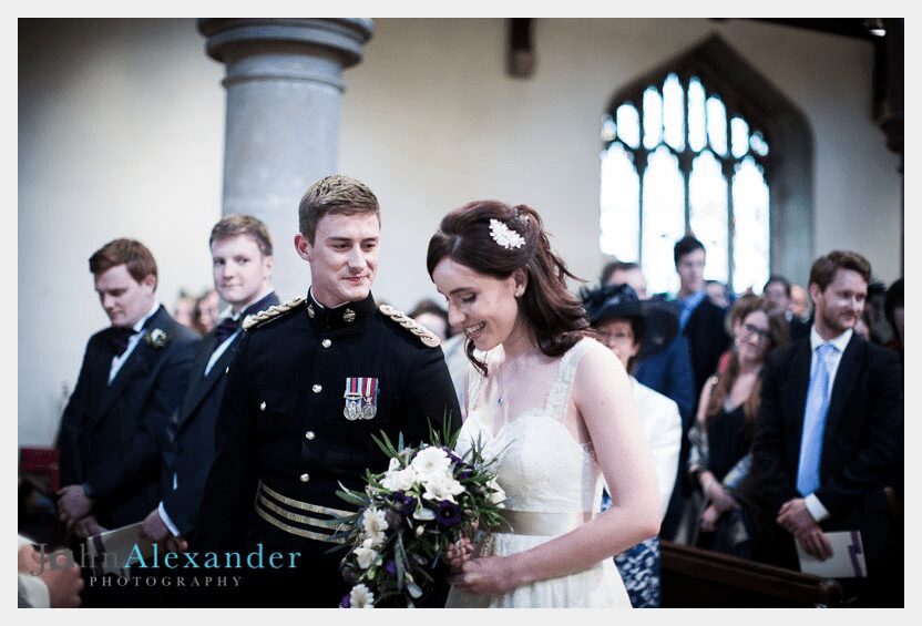 Ivory silk and lace wedding dress by Felicity Westmacott