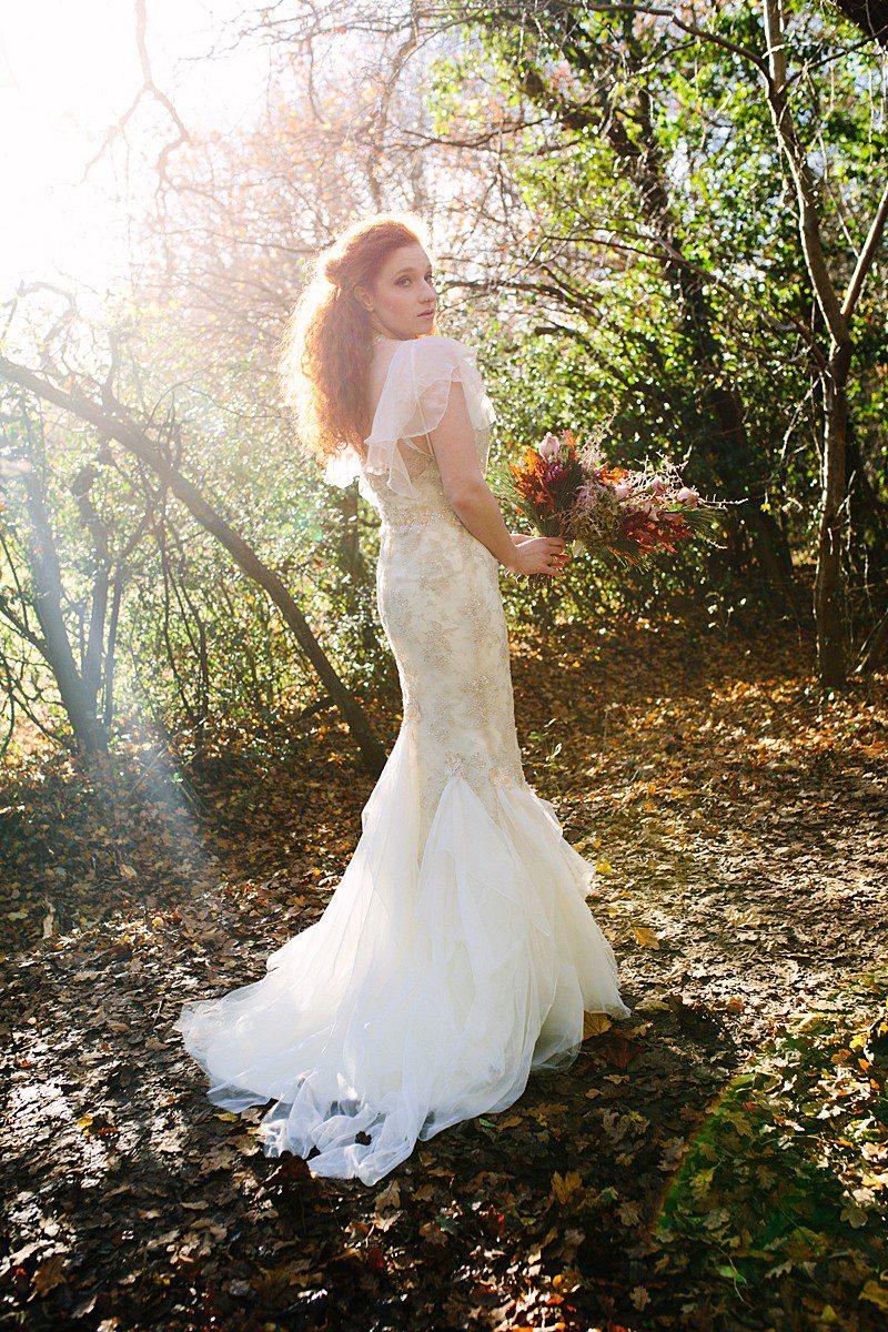 slimline wedding dress bespoke to order winter bride
