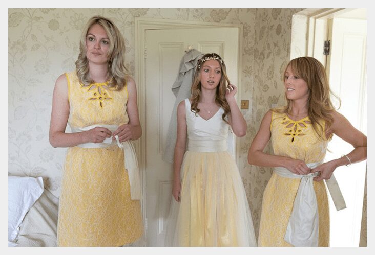 lace overlay teen and adult bridesmaids made to order