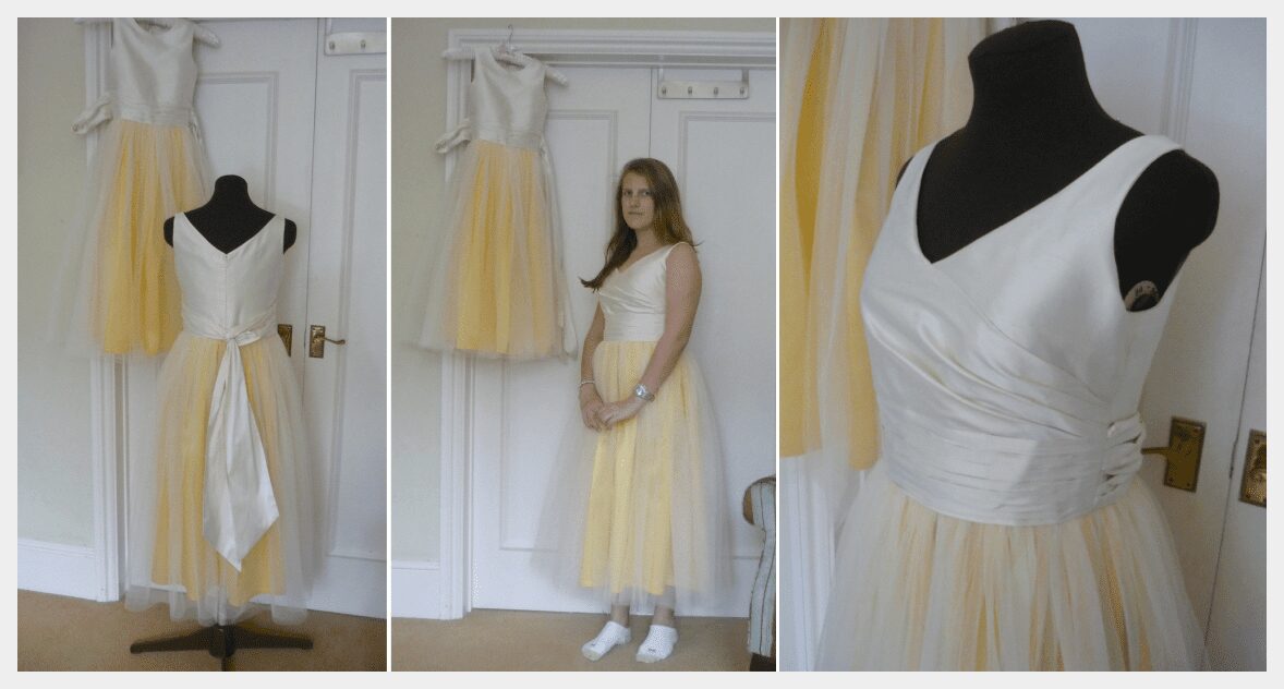 fitting pictures spring bridesmaid dress silk and tulle