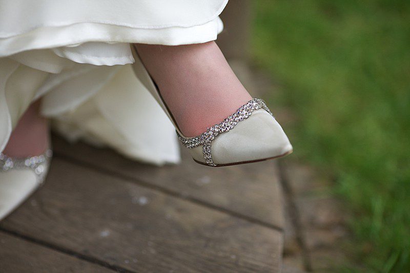 charlie 9 layered hem on silk dress with diamante shoes
