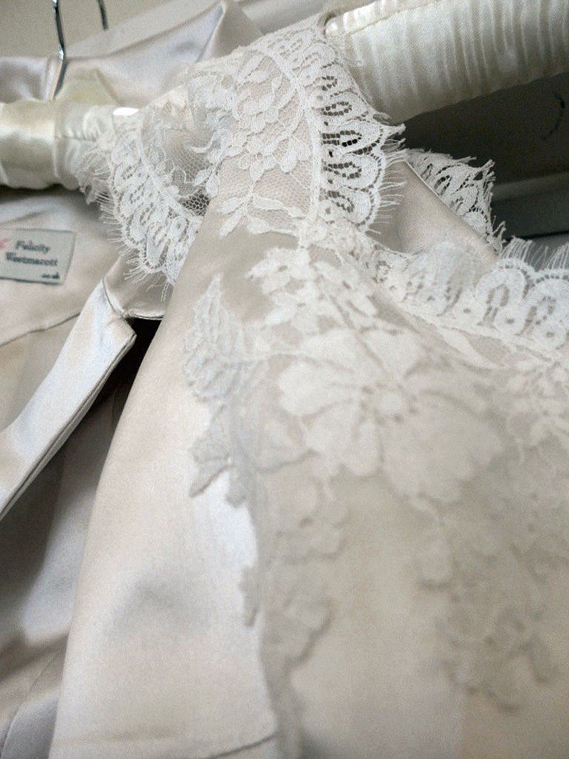 angela 21 ivory cotton lace applique hand sewn to neckline of custom dress