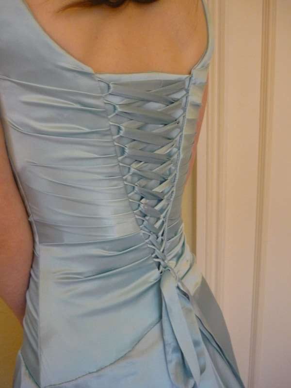 lace up corset back wedding dress ribbon and loops