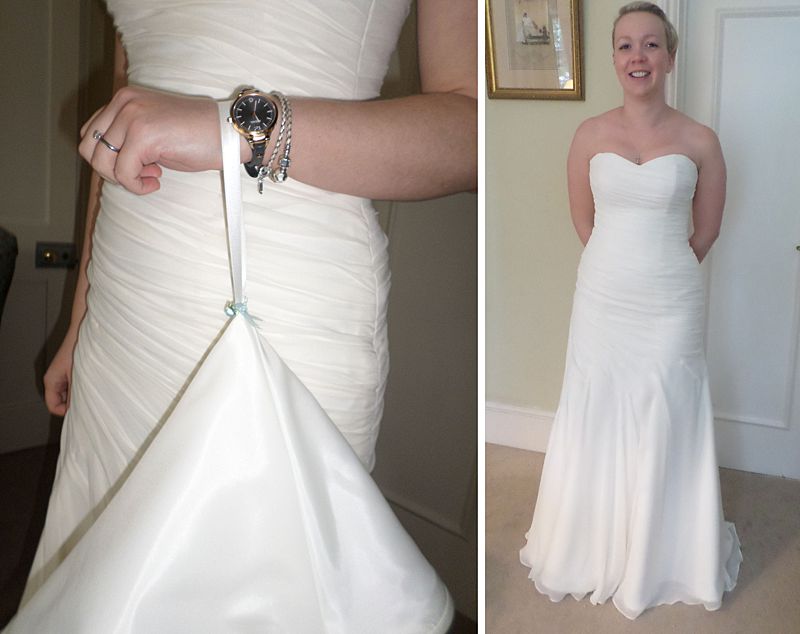 hidden something blue strapless wedding dress