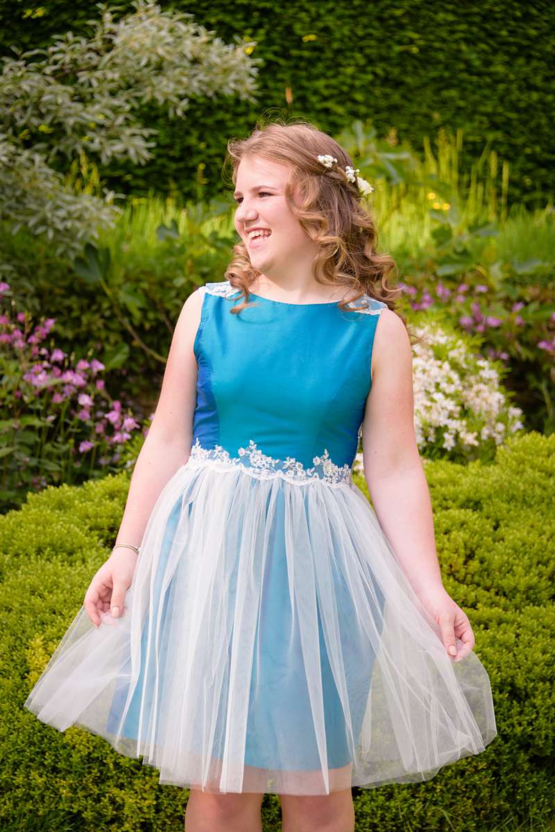  teen bridesmaid dress teal silk dupion scalloped lace