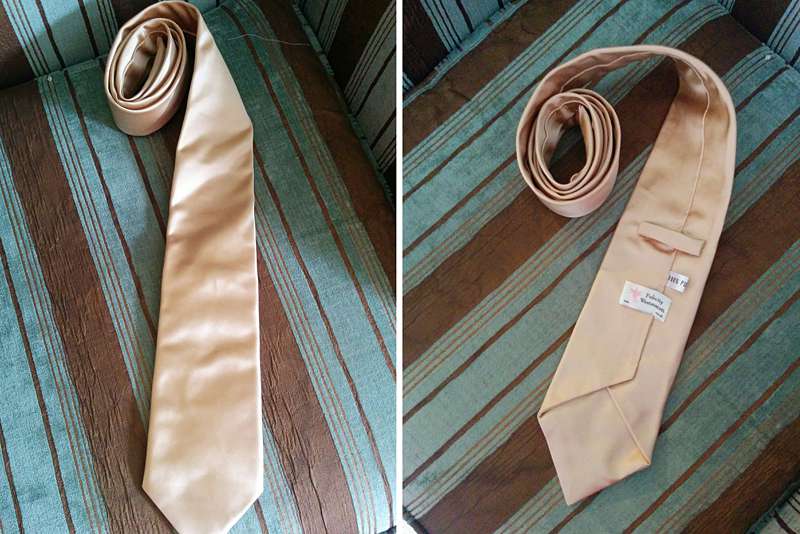 gold silk dupion tie made to measure