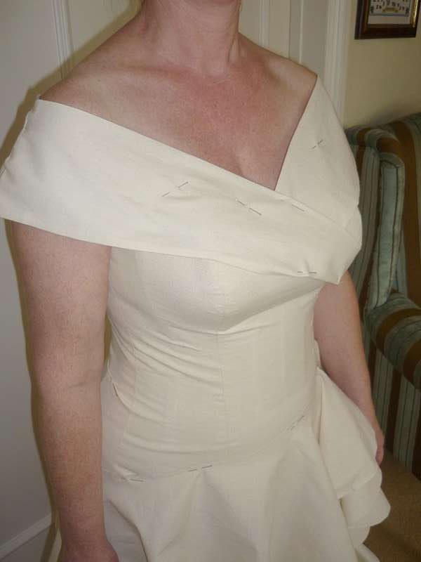 toile practice run fitting picture wedding dress
