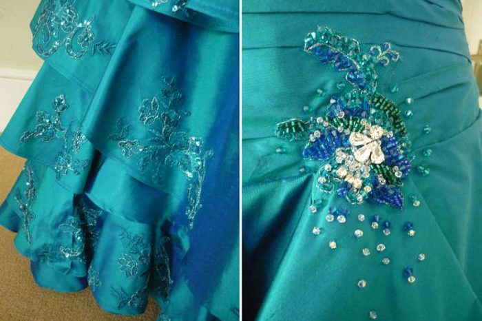 spanish waterfall frill skirt and hand beaded detail