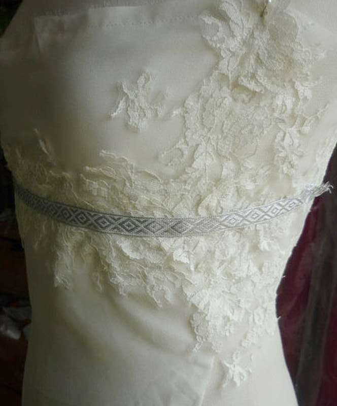 lace work on a sample
