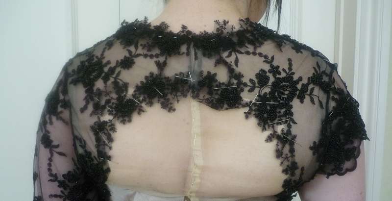 black lace peekaboo back custom wedding dress