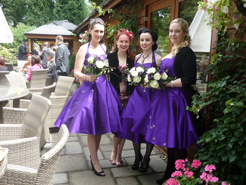 cadbury purple silk bridesmaids dresses made to order