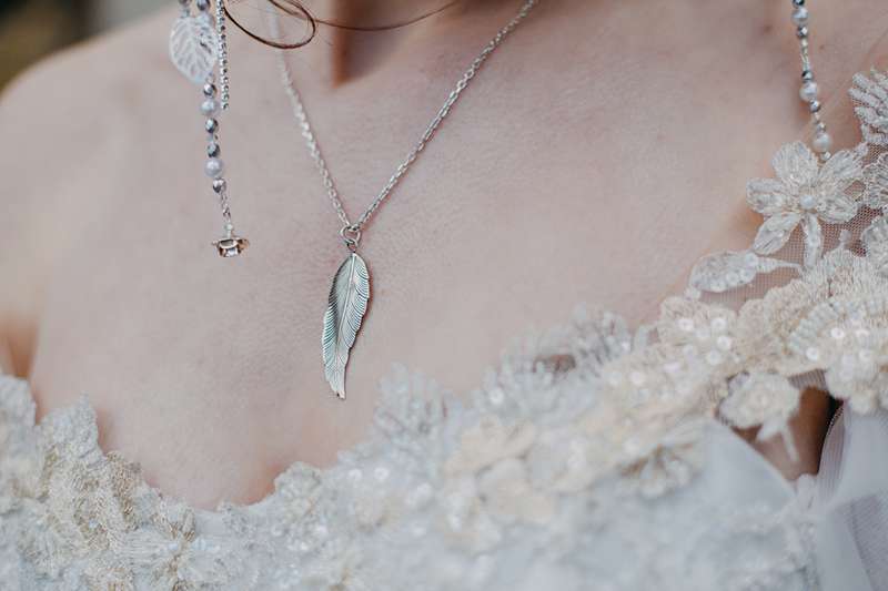 feather necklace pendant silver sarah