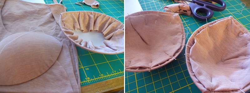 covering bust cups in custom dyed jersey for dark skin