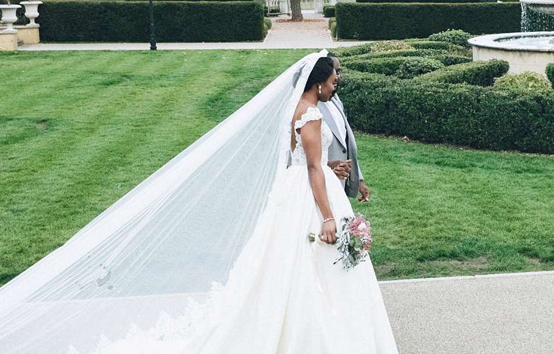 long veil ivory tulle lace edge bespoke