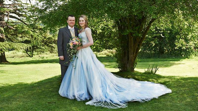 blue wedding dress country