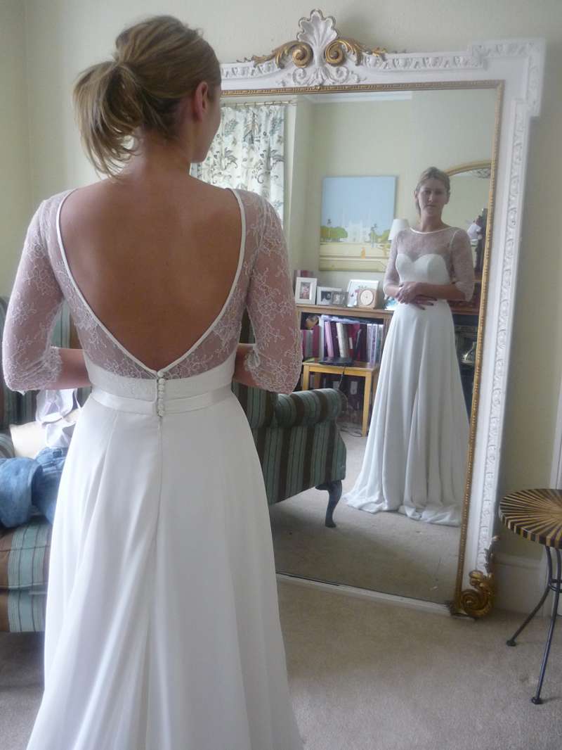 vneck back bridal fitting