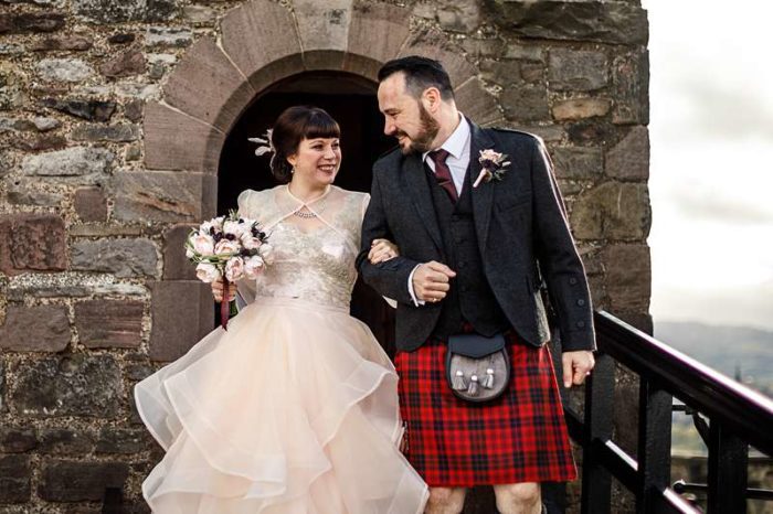blush pink made to measure wedding dress