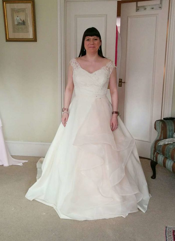 waterfall wedding dress made to measure