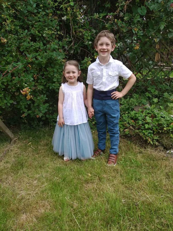 blue tulle flowergirl and page boy sash