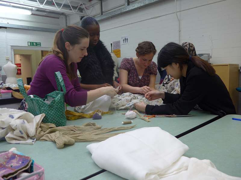 Felicity Westmacott teaching a summer course at the London school of fashion 2015