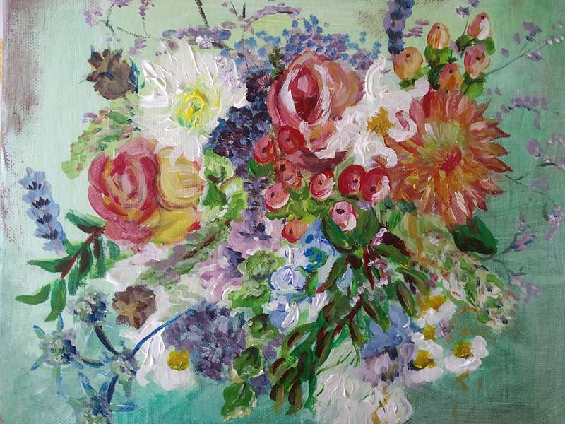rosie's bouquet painting by Felicity Westmacott