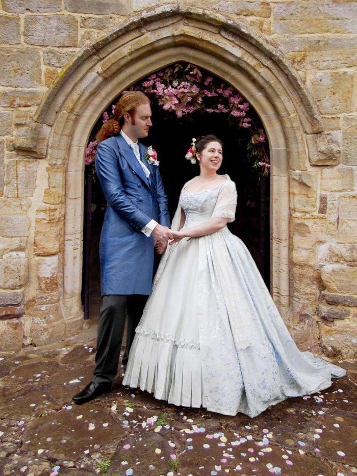 Illusion neckline wedding dress with lace bodice and statement full skirt »  Felicity Westmacott