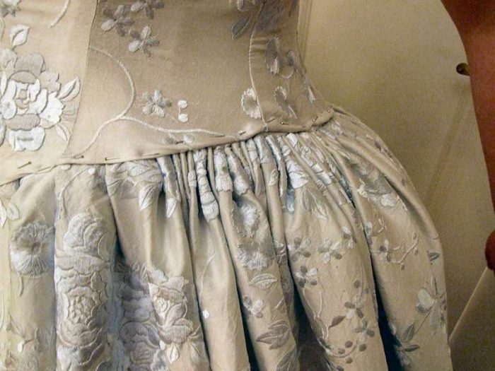 wedding dress fitting with cartridge pleated skirt