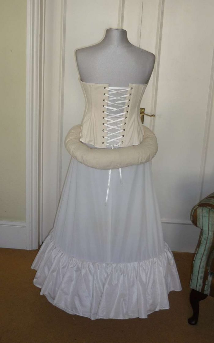 bespoke victorian underwear stays hoop and bum roll on the stand