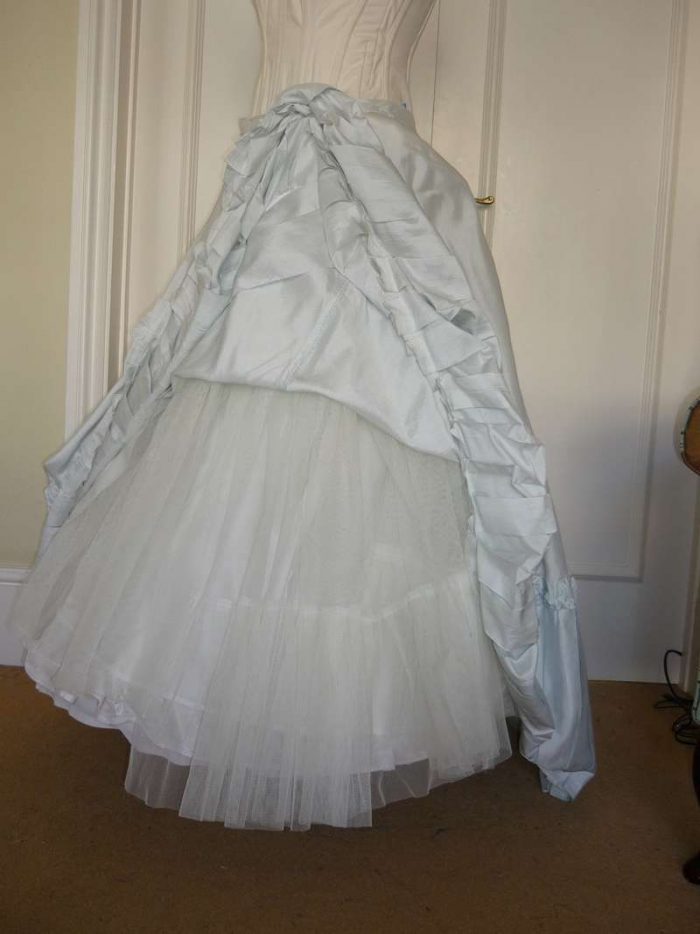 net petticoat layers for victorian inspired wedding dress on the stand