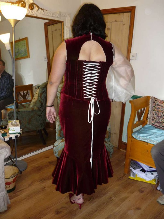 lace up back alternative wedding dress design surrey first fitting