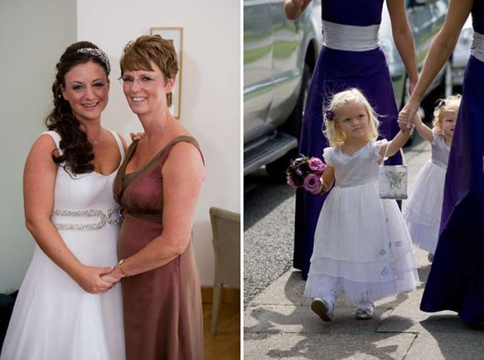 Mother-of-the-bride dress and flowergirl by Felicity Westmacott