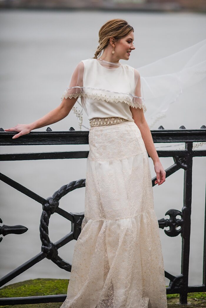 Fusion wedding dress in ivory silk