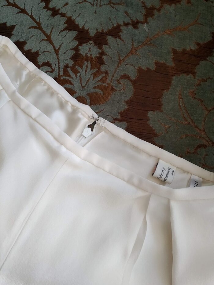 bespoke wedding trousers hook and eye detail