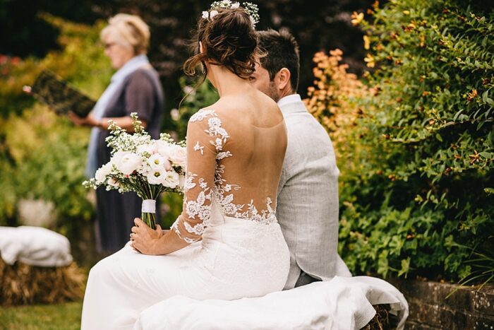 handmade lace applique wedding dress surrey