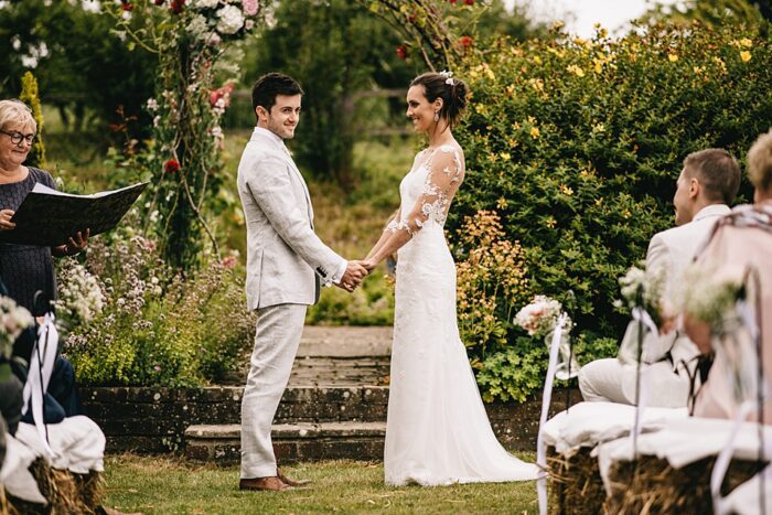 Backless illusion bespoke lace wedding dress