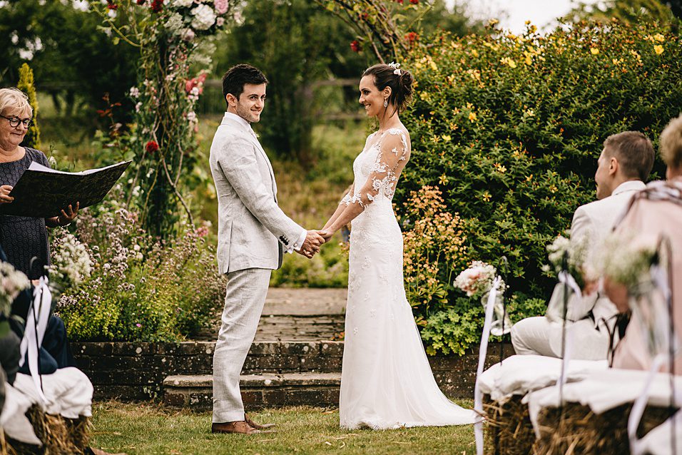 Backless illusion bespoke lace wedding dress
