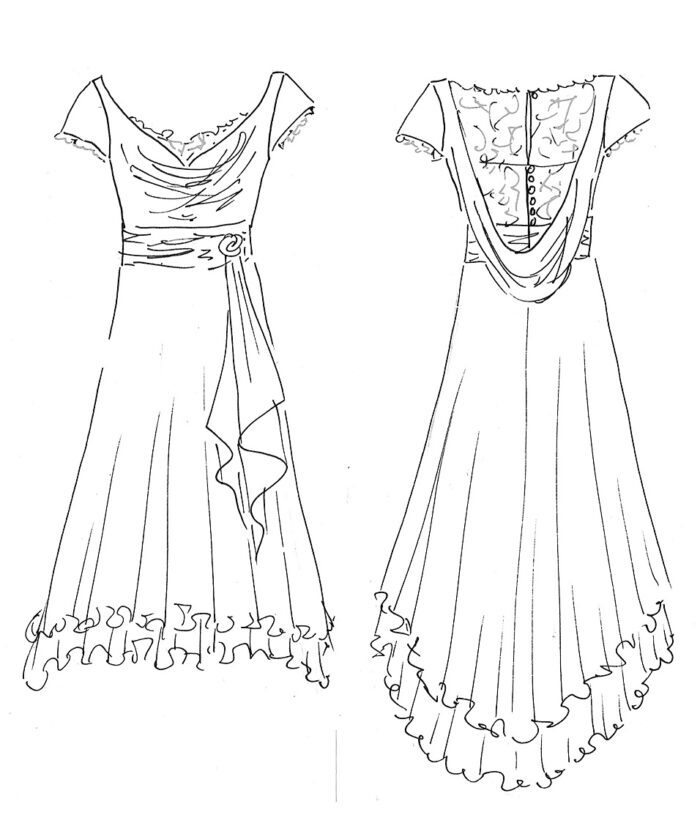 bespoke wedding dress illustration