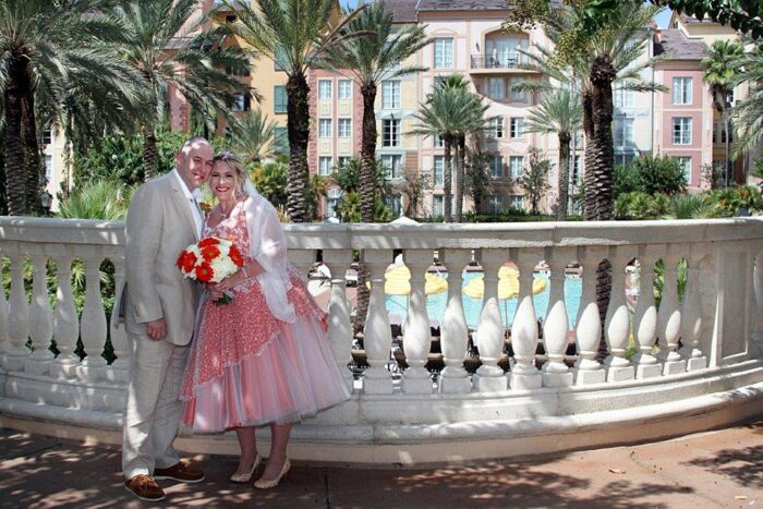 American Florida wedding orange and ivory made to measure dress