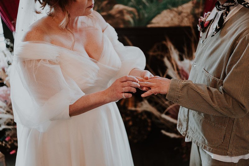 elegant off shoulder ruched plus mid size custom wedding dress