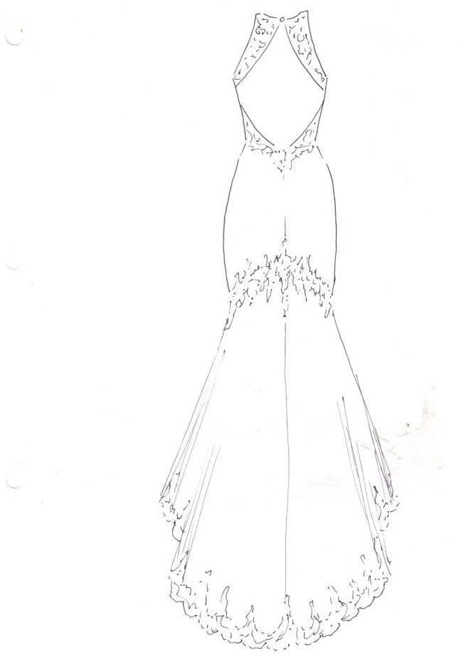 wedding dress design felicity westmacott lace mermaid fishtail racer back