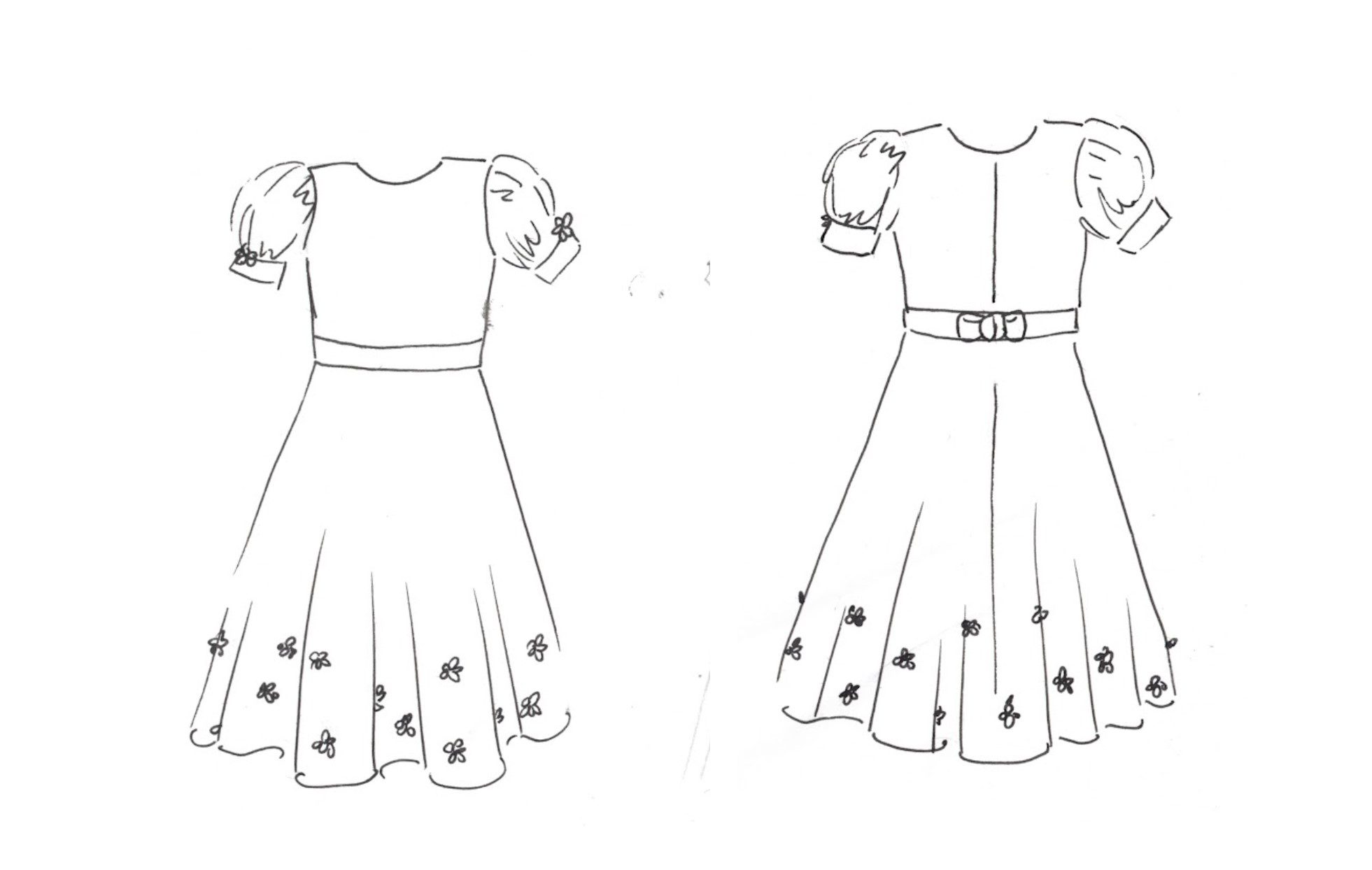 felicity westmacott design sketch flower girl