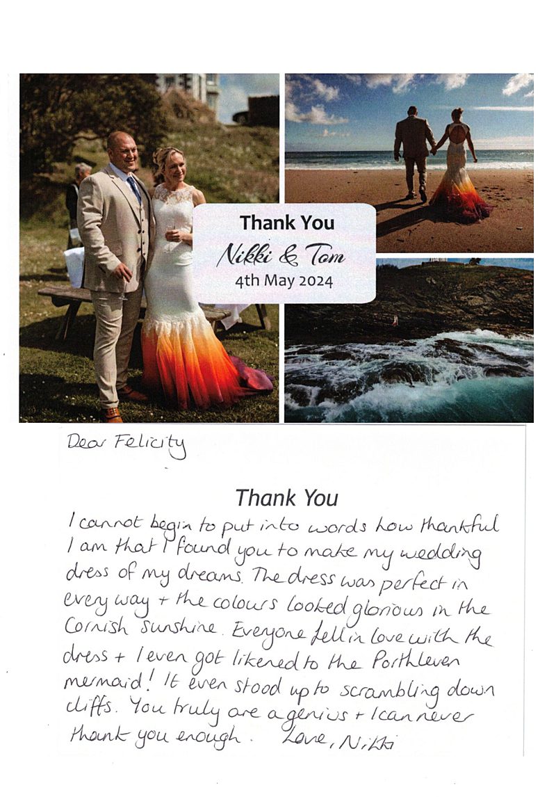 Handwritten thank you card