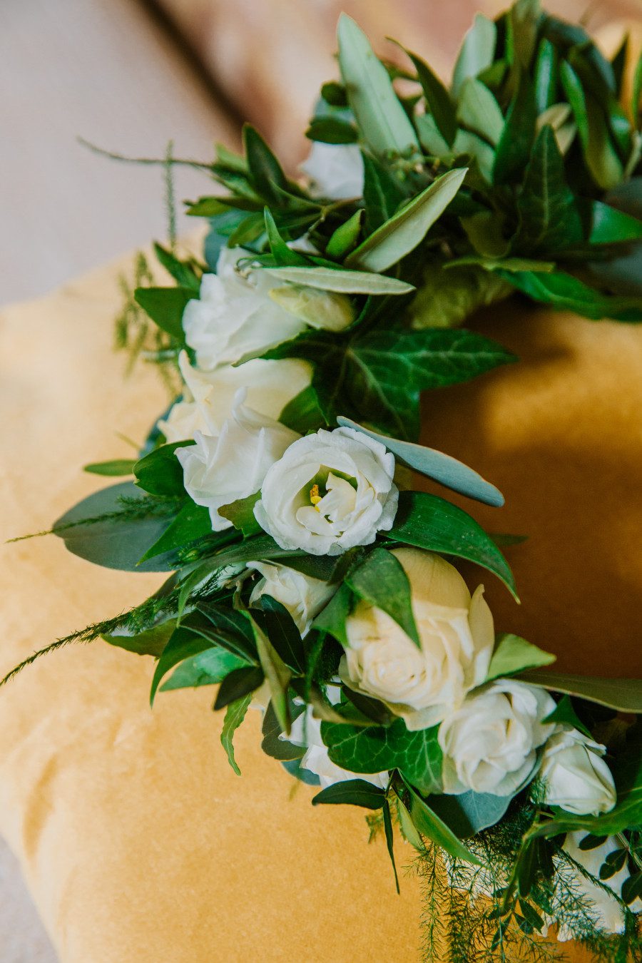 white ivory cream floral real flower rose crown halo