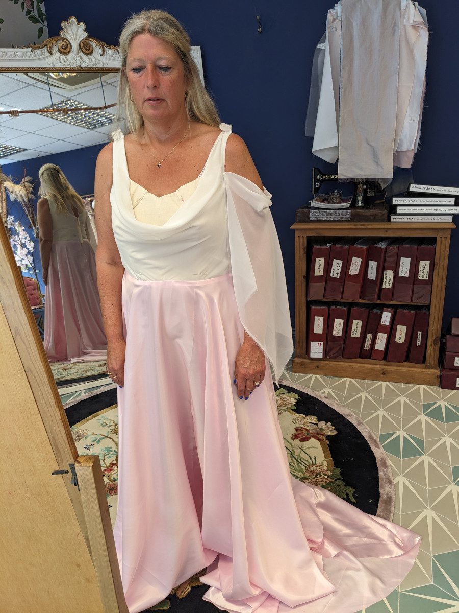wedding dress fitting surrey construction work in progress