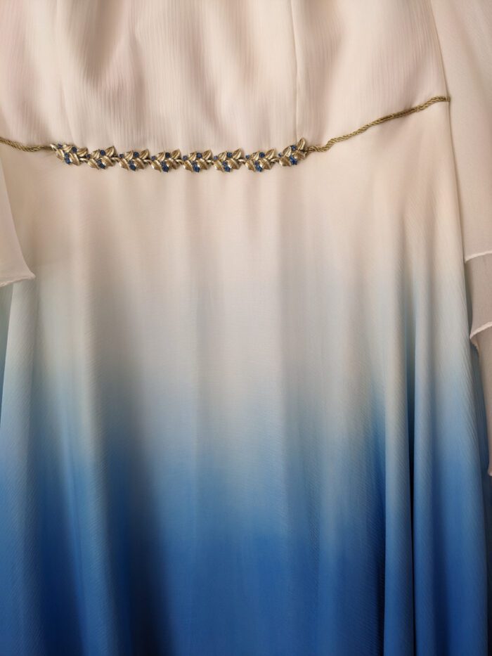 repurposed upcycled vintage gold blue sapphire jewel crystal belt