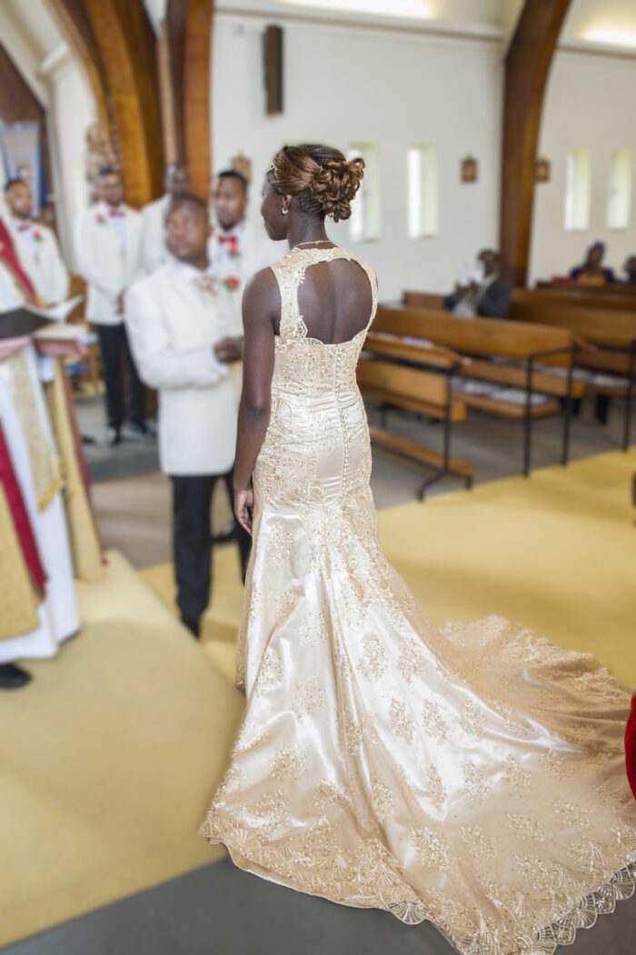 pale yellow fitted boned bodice peekaboo cutaway backless wedding dress