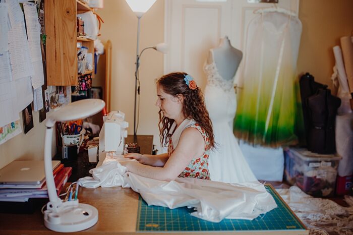 felicity westmacott sewing at a sewing machine