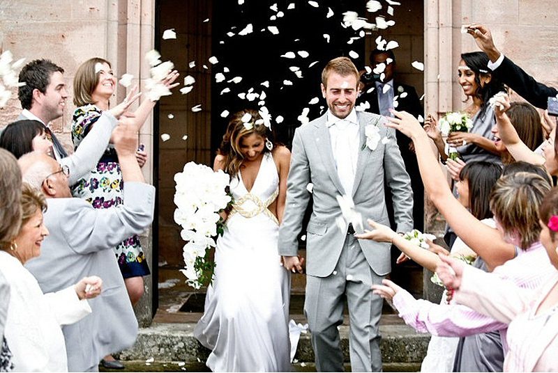 bespoke wedding dress confetti shot