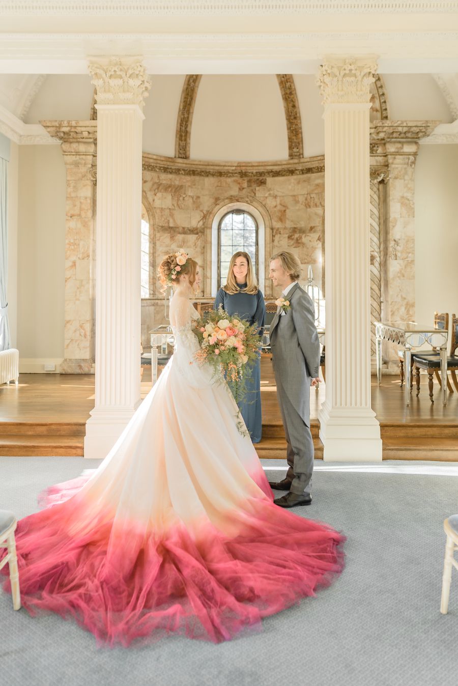 big dramatic layered poofy full length princess wedding dress