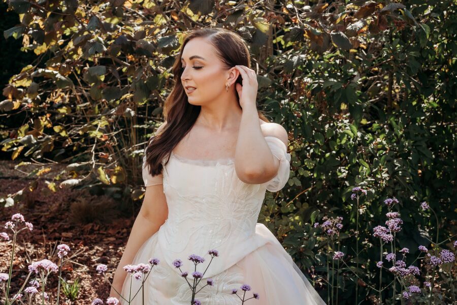 18th fairytale century historical inspired wedding dress corset visible boning channels
